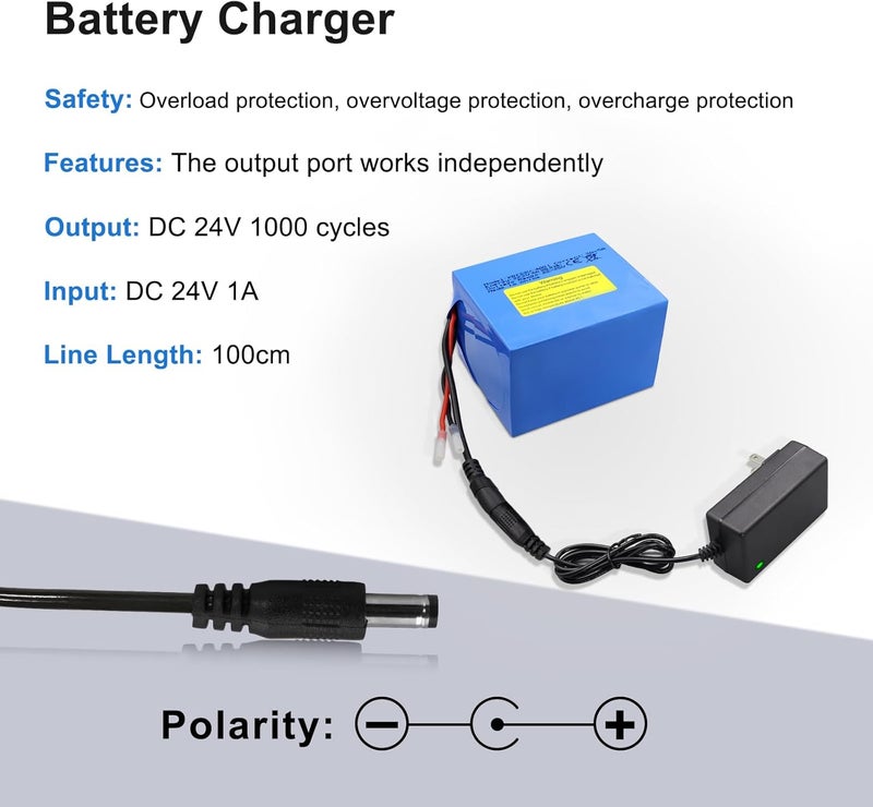 KBT KEEP BETTER TECH KBT 24V 4Ah Rechargeable Lithium Replacement Battery, with Charger, Charging Cable, Cable Connector for Kids Ride On Cars - Image 5